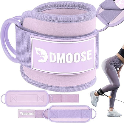 DMoose Fitness Ankle Strap for Cable Machine - One Size Fit with Premium Padding Cuffs, Ankle Bands for Working Out, Booty Workouts, Leg Extension, Hip Abductors, Kickbacks & Lower Body Exercises