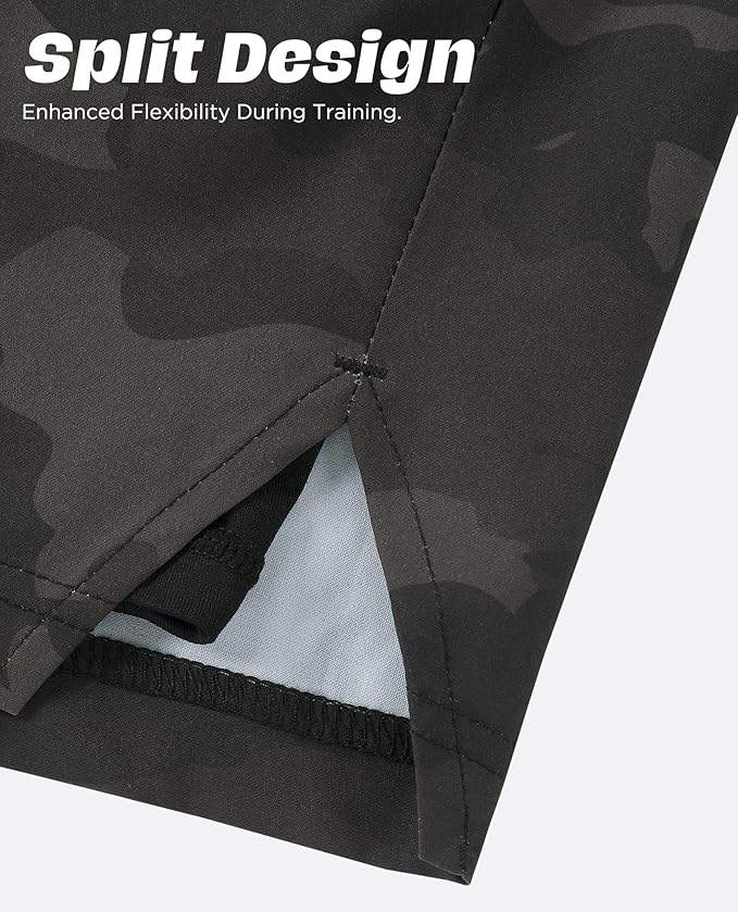 Men 2 in 1 Running Shorts with Compression Liner 5" 7" Quick Dry Workout Athletic Shorts with Pockets Towel Loop