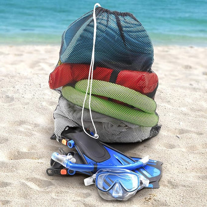 Champion Sports Mesh Equipment Bag – Heavy-Duty Nylon Drawstring Bag with Lock & ID Tag, Breathable Storage Sack for Balls, Swim Gear, Laundry & Toys, Multiple Sizes & Colors