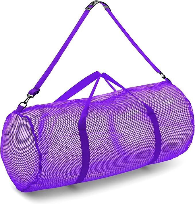 Champion Sports Mesh Duffle Bag – Oversized Breathable Gear Bag with Zipper & Shoulder Strap for Sports, Gym & Travel