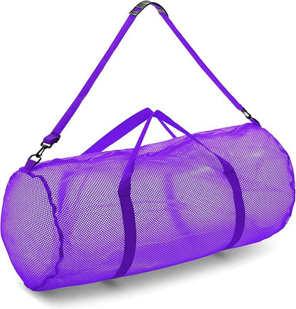 Champion Sports Mesh Duffle Bag – Oversized Breathable Gear Bag with Zipper & Shoulder Strap for Sports, Gym & Travel
