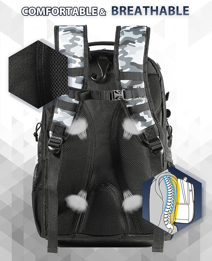 TRAILKICKER Basketball Bag Backpack with Ball Holder Multi-Sport Backpack for Soccer Volleyball Football Baseball Helmet