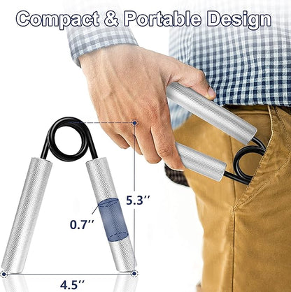 FLYFE Grip Strength Trainer, Hand Grip Strengthener, Forearm Strengthening Devices Metal Hand Exercisers Non-Slip Wrist Workout Trainer for Men Women Training Recovery, 1/4/6 Pack, 50LB-350LB