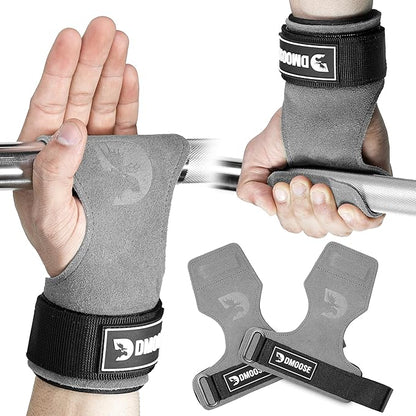 DMoose Fitness Weight Lifting Hooks (Pair) for Deadlifts, Pull Ups, Rows & Shrugs - Anti-Rip Nylon Strap Hand Grips with Thick Wrist Padding - Heavy Duty Wrist Straps for Weightlifting & Gym Workouts