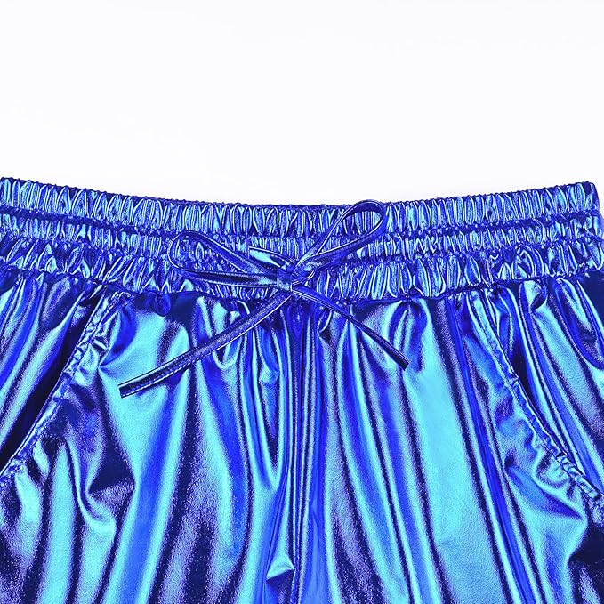 Perfashion Women's Metallic Shorts Summer Sparkly Hot Outfit Shiny Short Pants