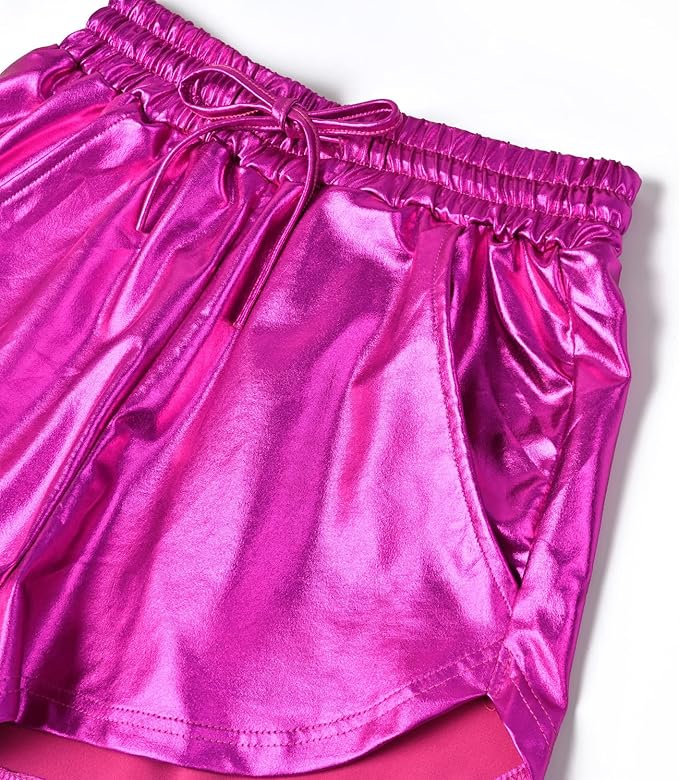 Perfashion Women's Metallic Shorts Summer Sparkly Hot Outfit Shiny Short Pants