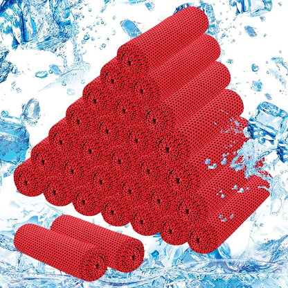 30Pack Cooling Towels for Neck and Face (40"x12"), Ice Microfiber Cooling Towels Bulk for Workout Cooling Neck Wraps Sweat Towels for Gym Yoga Golf Running Sport