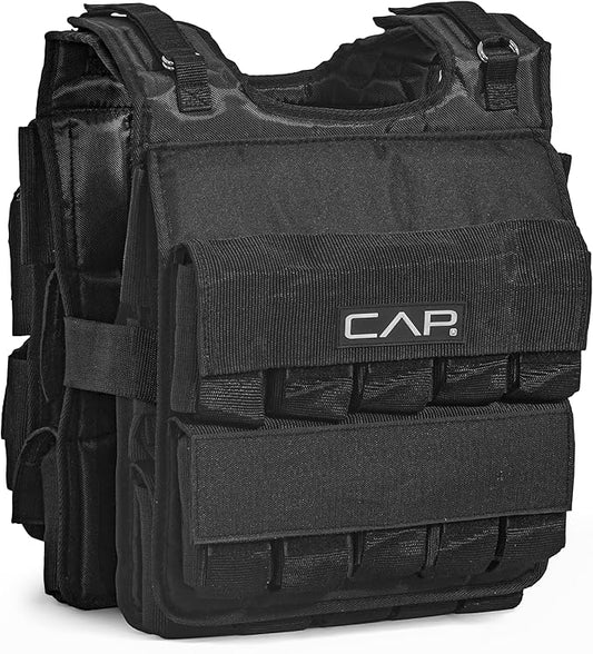 CAP Barbell Adjustable Weighted Vest | 20-150 lbs | Heavy-Duty Workout Vest with Removable Iron Weights for Strength Training, Cardio, Running, and Calisthenics