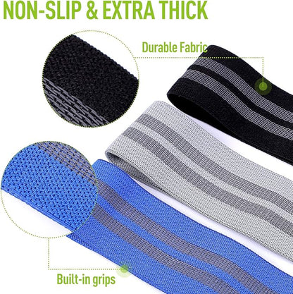 CFX Resistance Bands Set, Exercise Bands with Non-Slip Design for HIPS & Glutes, 3 Levels Workout Bands for Women and Men, Booty Bands for Home Fitness, Yoga, Pilates