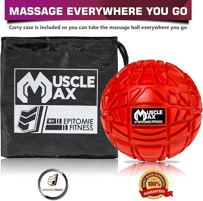 Muscle Max Massage Ball - Therapy Ball for Trigger Point Massage - Deep Tissue Massager for Myofascial Release - Mobility Ball for Exercise & Recovery