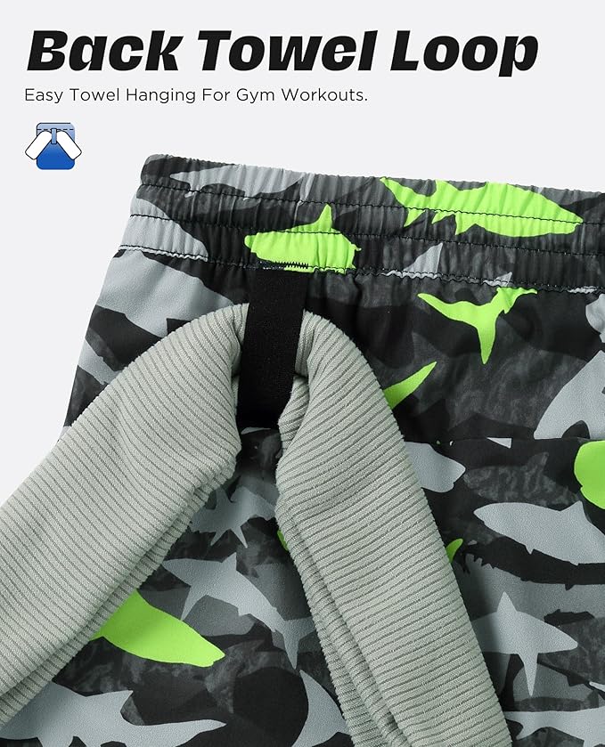 Men 2 in 1 Running Shorts with Compression Liner 5" 7" Quick Dry Workout Athletic Shorts with Pockets Towel Loop