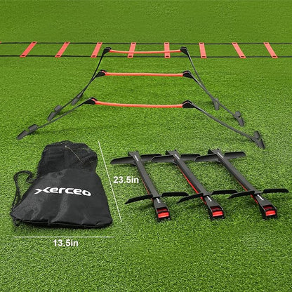 Premium Adjustable and Collapsible Hurdle and Agility Ladder Set for Athletes, Super Portable and Lightweight, with Carrying Bag