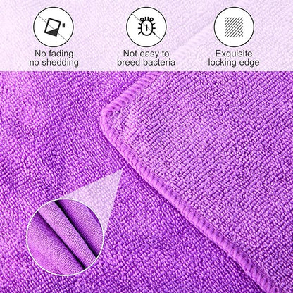 Microfiber Gym Towels Set for Fitness, Yoga, Workout, Swimming, Soft and Quick-Drying Towels for Gym Bag, Sweat Towels for Gym (Purple, 3 Pack)