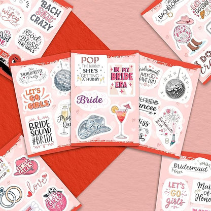 100Pcs Bachelorette Stickers for Scrapbooking, Bride Stickers for Water Bottle - Bachelorette Party Supplies - Gift for Women & Men