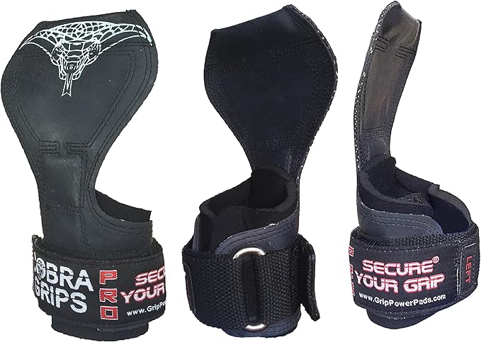 Cobra Grips PRO Weight Lifting Gloves Heavy Duty Straps Alternative with Power Lifting Hooks Padded Wrist Support for Deadlifts & Bodybuilding
