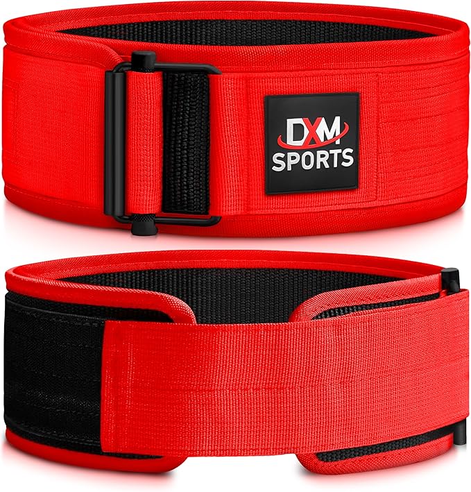 DXM SPORTS Self-Locking Weight Lifting Belt - Men Women Gym Fitness Strength Training, Bodybuilding Powerlifting Weightlifting Workout, Deadlift Squat, Pro Exercise Belt