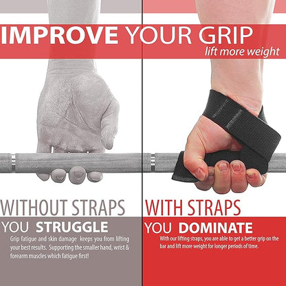 WARM BODY COLD MIND Lasso Lifting Wrist Straps for Cross Training - Rated at 770 lb - Hand Wraps for Olympic Weightlifting, Powerlifting, Weight Lifting, Bodybuilding Strength Deadlift Gym Bar, Cotton