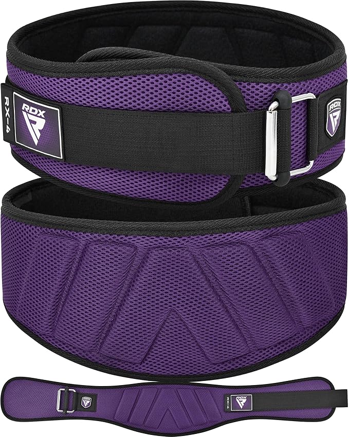 RDX Weight Lifting Belt, Curved Padded Back Lumbar Support, Fitness, Core Exercise Workout Bodybuilding Powerlifting Deadlifts Squats, Ladies Gents Men Women Home Gym Equipment