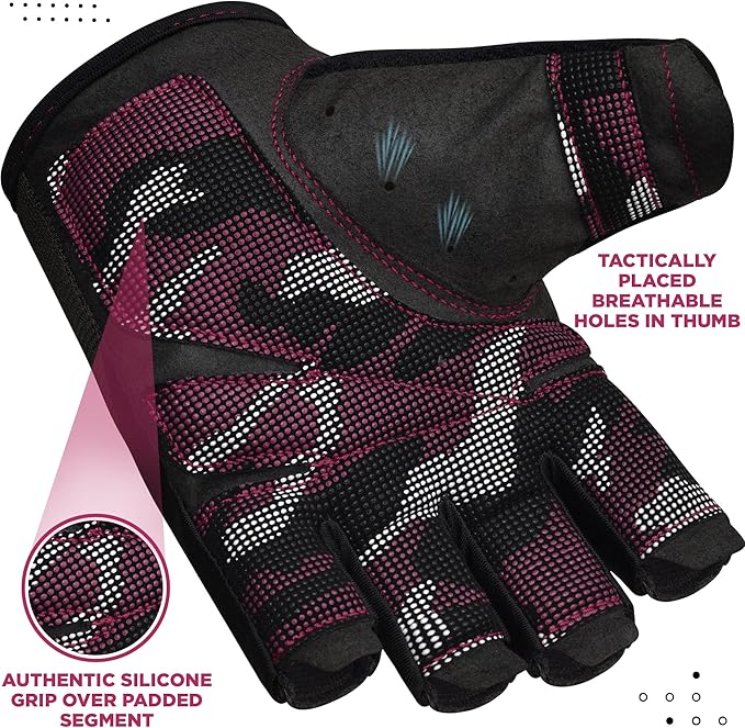 RDX Weight Lifting Gloves, Additional Stretchable Long Wrist Support, Full Palm Grip, Men Women Fitness HIIT Workout, Bodybuilding Powerlifting Strength Training Cycling Exercise Home Gym Equipment