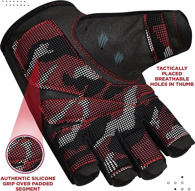 RDX Weight Lifting Gloves, Additional Stretchable Long Wrist Support, Full Palm Grip, Men Women Fitness HIIT Workout, Bodybuilding Powerlifting Strength Training Cycling Exercise Home Gym Equipment