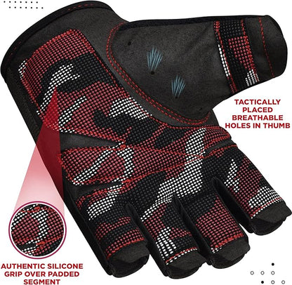 RDX Weight Lifting Gloves, Additional Stretchable Long Wrist Support, Full Palm Grip, Men Women Fitness HIIT Workout, Bodybuilding Powerlifting Strength Training Cycling Exercise Home Gym Equipment