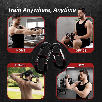 Adjustable Twister Arm Trainer – Modular Upper Body Resistance Trainer for Home Workouts, Multiple Resistance Options Available, with Grip & Finger Training Tools and Carry Bag
