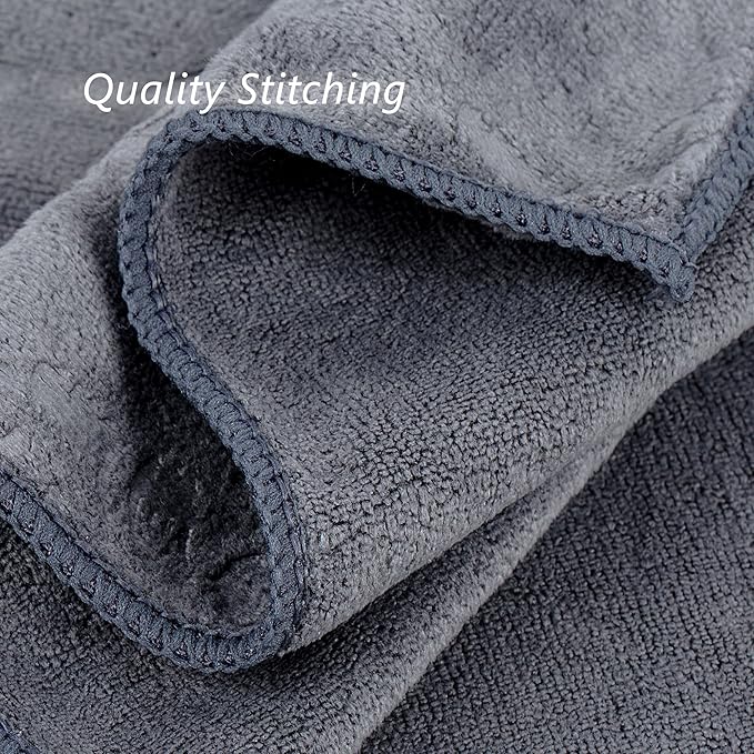JML Pack of 2 Large Bath Towels Set, 30" x 60", Fast Drying, Soft Super Absorbent Oversized Microfiber Towel for Body, Use for Hotel, Salon, Yoga, Gym,Spa, Sauna, Shower, Pool, Sport - Grey Floral