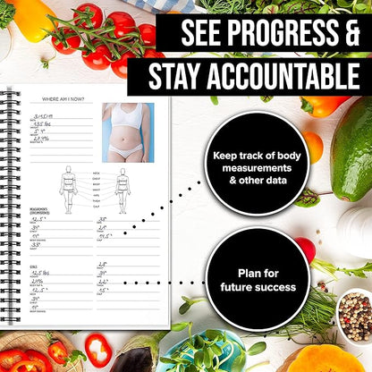 NewMe Fitness Journal for Women & Men, Food & Workout Journal, Planner Log Book to Track Weight Loss, Muscle Gain, Home Gym Exercise, Bodybuilding Progress, Daily Nutrition & Personal Health Tracker