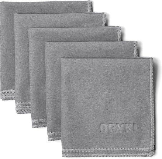 Sweat Absorbing Handkerchiefs - The Original Pocket-Sized Sweat Towels - Quick-Dry Microfiber Sweat Rags for Face, Hands, & Body - Men & Women - Gym, Sports, and Work (Grey: 5 Pack)