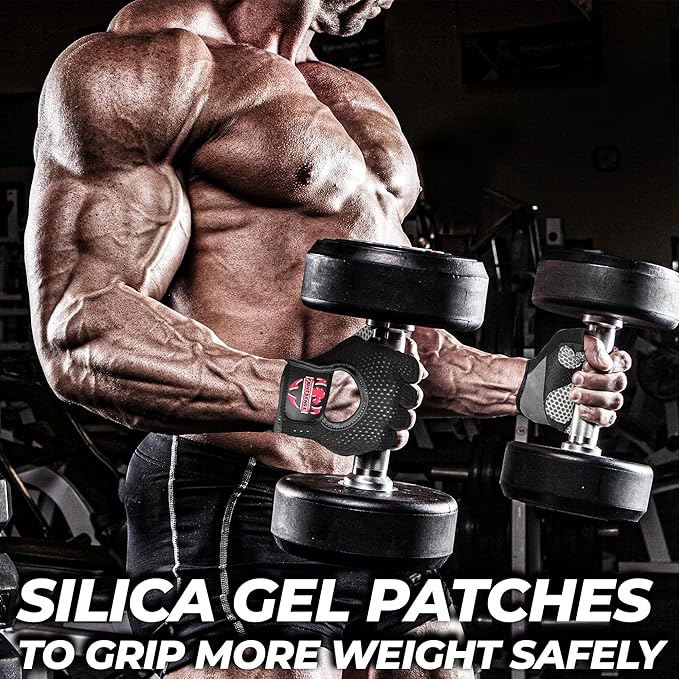 FIGHTSENSE Weight Lifting Gloves with Full Palm Protection, Workout Gloves for Men Women, Breathable Exercise Gym Gloves for Weightlifting, Fitness, Cycling, Pull ups, Deadlifting