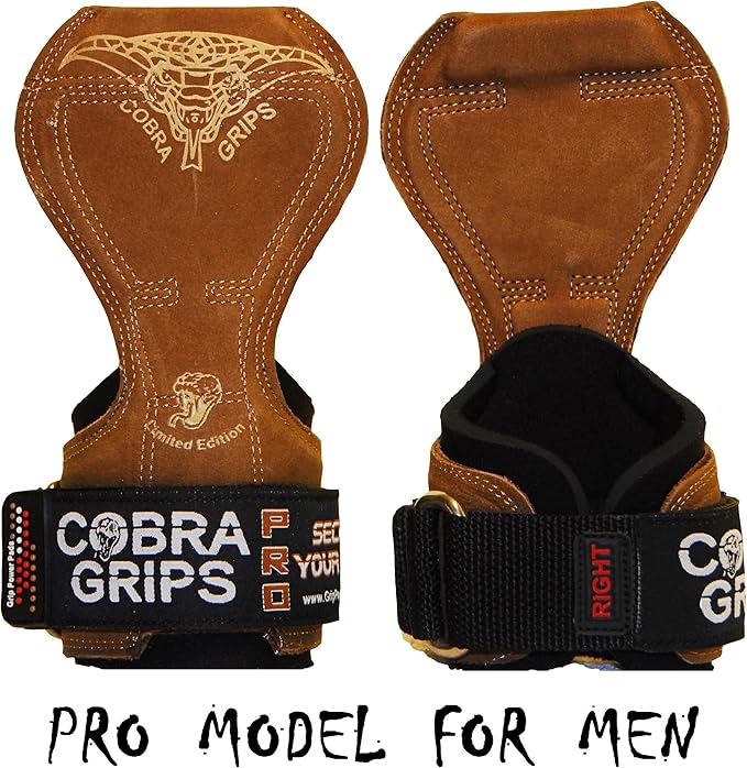Cobra Grips PRO Weight Lifting Gloves Heavy Duty Straps Alternative with Power Lifting Hooks Padded Wrist Support for Deadlifts & Bodybuilding