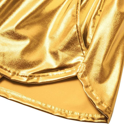 Perfashion Women's Metallic Shorts Summer Sparkly Hot Outfit Shiny Short Pants