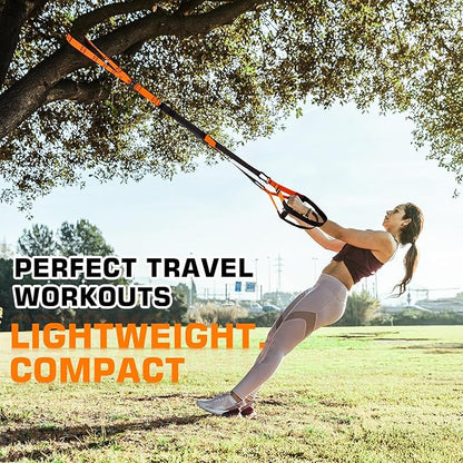 Home Resistance Training Kit, Suspension Trainer Straps with Adjustable Extension, Door Anchor, and Carry Bag – Strength Training Equipment for Full Body Bodyweight Workouts at Home or Outdoors