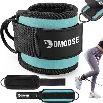 DMoose Fitness Ankle Strap for Cable Machine - One Size Fit with Premium Padding Cuffs, Ankle Bands for Working Out, Booty Workouts, Leg Extension, Hip Abductors, Kickbacks & Lower Body Exercises
