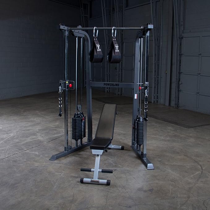 Body-Solid Powerline Cable Crossover Exercise Machine for Home & Commercial Gym, Functional Training Center with Dual Weights Stack for Cable Workout