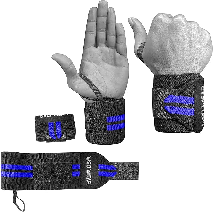 Elastic Wrist Wraps for Powerlifting, Strength Training, Bodybuilding, Cross Training, Olympic Weightlifting, Yoga Support - One Size Fits All