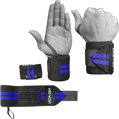 Elastic Wrist Wraps for Powerlifting, Strength Training, Bodybuilding, Cross Training, Olympic Weightlifting, Yoga Support - One Size Fits All