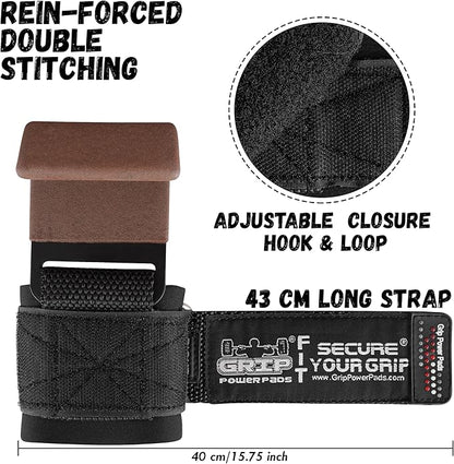 Weight Lifting Rod Hooks Heavy Duty Wrist Wraps Power Weight Lifting Training Gym Grips Straps Set of 2