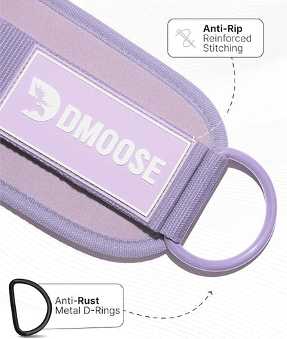 DMoose Fitness Ankle Strap for Cable Machine - One Size Fit with Premium Padding Cuffs, Ankle Bands for Working Out, Booty Workouts, Leg Extension, Hip Abductors, Kickbacks & Lower Body Exercises