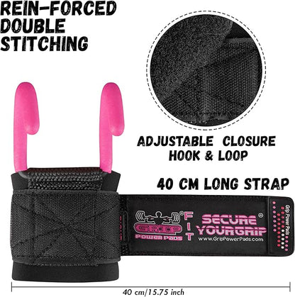 Weight Lifting Rod Hooks Heavy Duty Wrist Wraps Power Weight Lifting Training Gym Grips Straps Set of 2