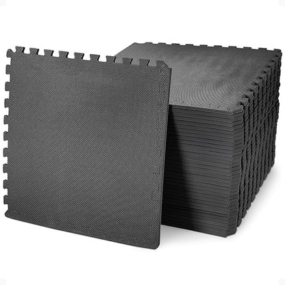BalanceFrom Puzzle Exercise Mat 1/2" Thick, EVA Interlocking Foam Floor Tiles for Home Gym, Mat for Home Workout Equipment, Floor Padding for Kids, Multiple Sizes and Colors