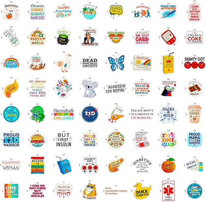 100Pcs Diabetes Stickers for Water Bottle - Diabetic Stickers and Decals - Diabetes Gifts for Diabetics - Gift for Women & Men