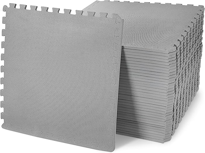 BalanceFrom Puzzle Exercise Mat 1/2" Thick, EVA Interlocking Foam Floor Tiles for Home Gym, Mat for Home Workout Equipment, Floor Padding for Kids, Multiple Sizes and Colors