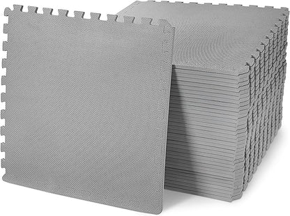 BalanceFrom Puzzle Exercise Mat 1/2" Thick, EVA Interlocking Foam Floor Tiles for Home Gym, Mat for Home Workout Equipment, Floor Padding for Kids, Multiple Sizes and Colors