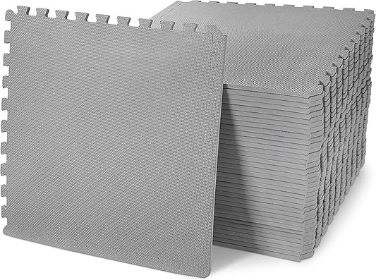 BalanceFrom Puzzle Exercise Mat 1/2" Thick, EVA Interlocking Foam Floor Tiles for Home Gym, Mat for Home Workout Equipment, Floor Padding for Kids, Multiple Sizes and Colors
