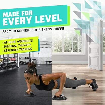 Elite Sportz Push Up Bars - You Will Feel Less Wrist Pain Than When Doing Normal Pushups. Very Sturdy and Won’t Slide Around