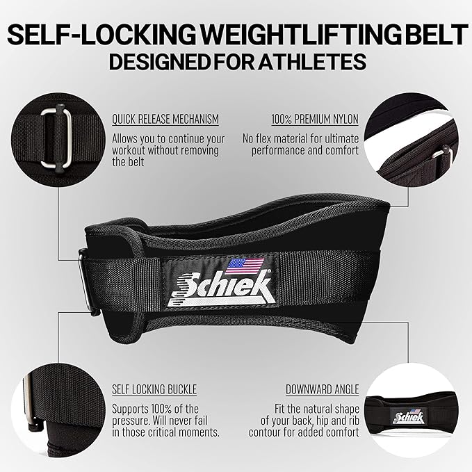 Schiek Sports 2004 Lifting Belt - Weight Lifting Belt for Women And Men - Neoprene Nylon Weight Belt