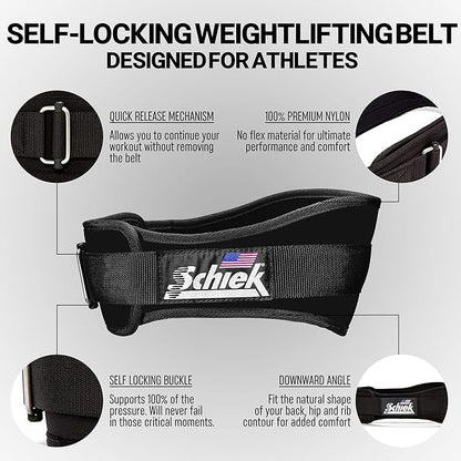 Schiek Sports 2004 Lifting Belt - Weight Lifting Belt for Women And Men - Neoprene Nylon Weight Belt