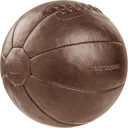 Core Weighted Medicine Ball 4, 6, 8, 10, 12, 14, 16, 20, 25, 30 lbs, Soft Touch Vegan Leather with Sturdy Grip for Strength Training, Recovery, Balance Exercises and Other Full-Body Workouts