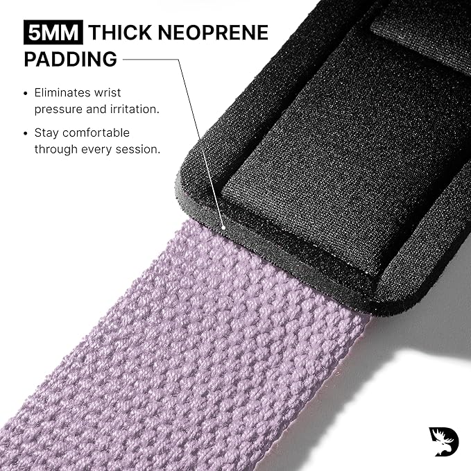 DMoose Fitness Lifting Straps 24" (Pair) - 5mm Padded Durable Wrist Straps for Weightlifting & Powerlifting - Cotton Lifting Strap with Silicone Grip for Men & Women - Deadlift Strap for Gym Workout